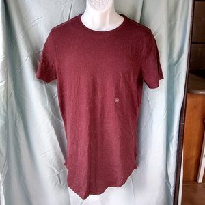 NWT PacSun Men's Small Burgundy Speckled Scallop Fit Soft T-Shirt